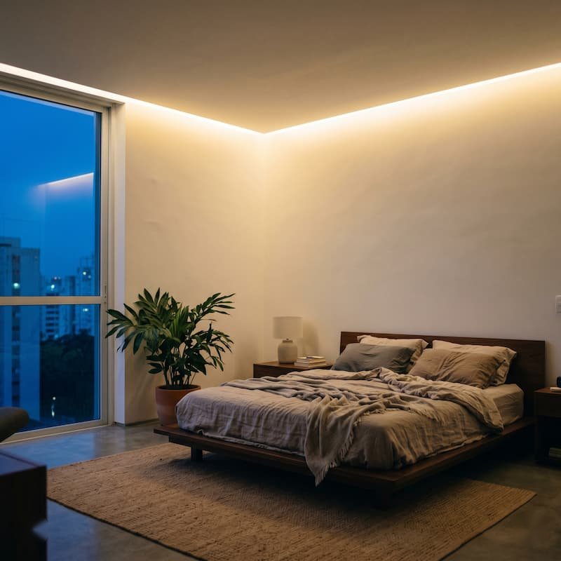 Sanca aberta com iluminação LED